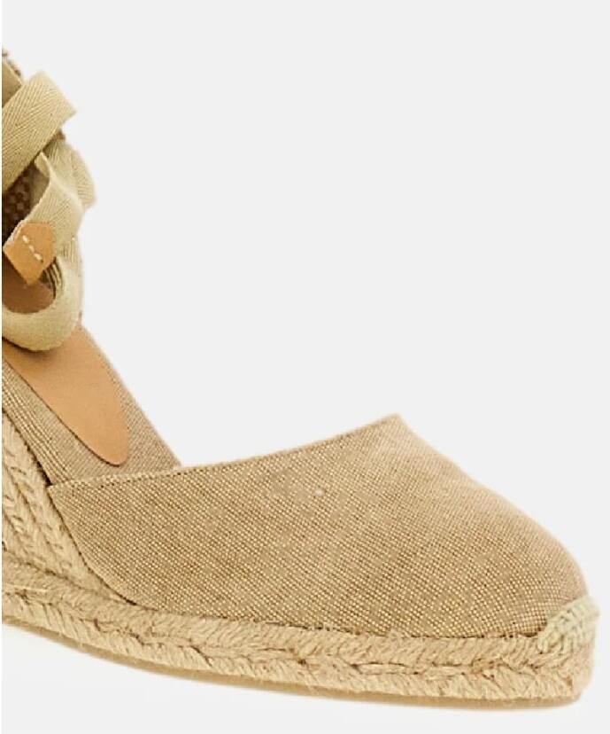 Castañer Zandkleurige Canvas Sleehak Sandalen Beige Dames - Foto 3