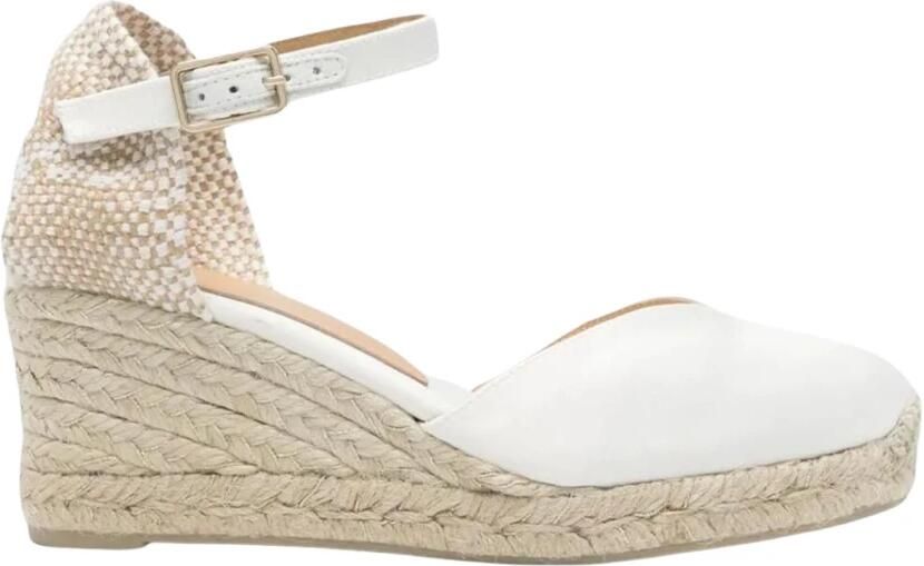 Castañer Witte Espadrille Sleehak Sandaal