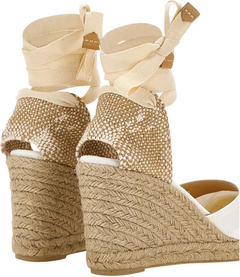 Castañer Carina -katoenen espadrilles met striksluiting en 9 cm sleehak. - Foto 2
