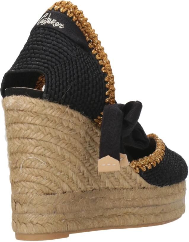 Castañer Coeur espadrilles met onze iconische stiksels op de hielkap 11 cm sleehak en dubbele platform. - Foto 4