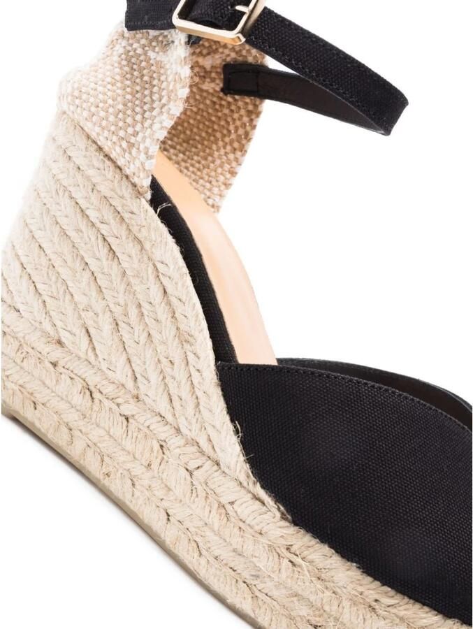 Castañer Zwarte Canvas Platform Wedge Espadrilles Black Dames