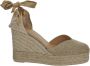 Castañer Chiara metallic-linnen espadrilles met striksluiting en 11 cm sleehak met dubbele platform. Yellow Dames - Thumbnail 1