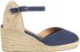 Castañer Chiarita gewassen katoenen espadrilles met enkelbandje met zij metalen gesp en 7 cm sleehak. - Thumbnail 1