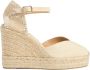 Castañer Chiarita katoenen espadrilles met enkelbandje met zijdelingse metalen gesp en dubbele platform met 9 cm sleehak. - Thumbnail 1