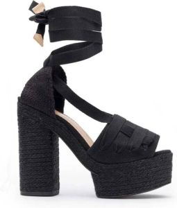 Castañer Elegante zomersandalen met hoge hakken Zwart Dames