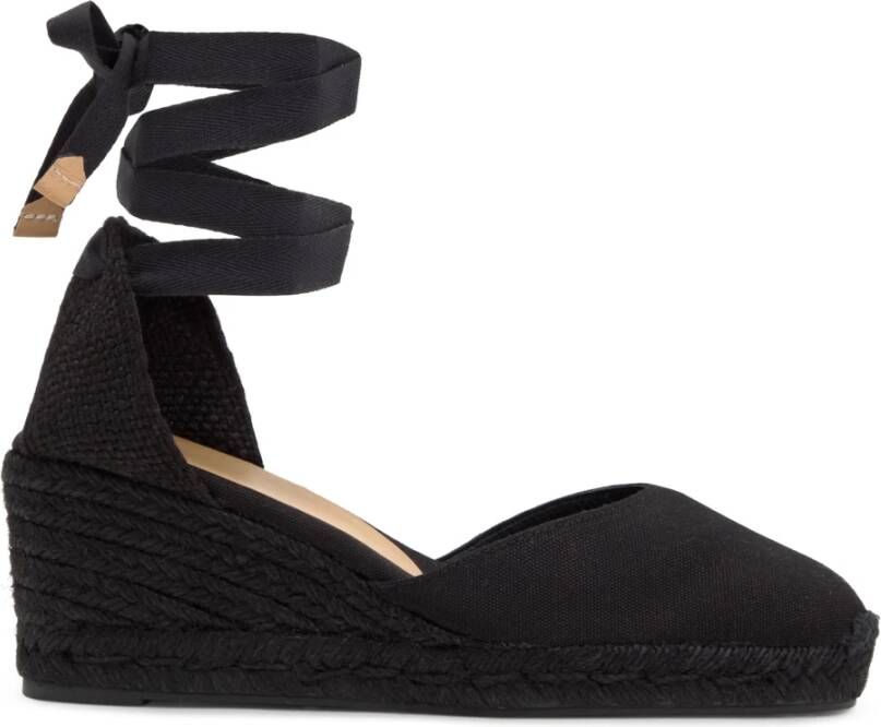 Castañer Zwarte sleehak espadrilles Black Dames