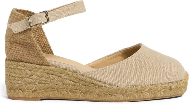 Castañer Espadrilles met 5 cm sleehak. Beige Dames