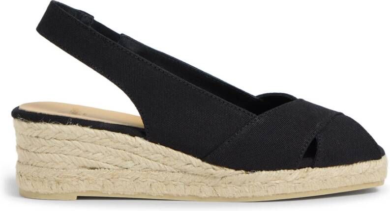 Castañer Espadrilles met 5 cm sleehak. Black Dames