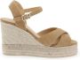 Castañer Beige Sleehak Sandalen met Kruisbanden Beige Dames - Thumbnail 1