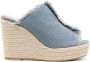 Castañer Fatima gewassen katoenen sandalen met 11 cm hak. Blue Dames - Thumbnail 1