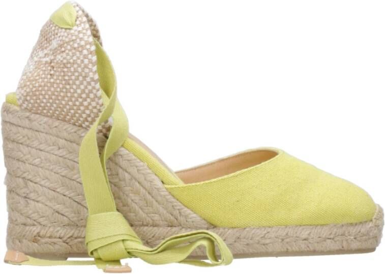 Castañer Gele canvas sandalen met gevlochten band