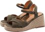Castañer Canvas Sleehak Espadrilles Olijf Peep-Toe Green Dames - Thumbnail 6