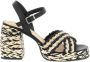Castañer Vicen sandalette van raffia met kalfsleren details - Thumbnail 3
