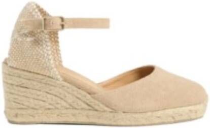 Castañer Geweven Sleehak Espadrille Sandaal Beige Dames