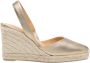 Castañer Gouden Espadrille Sleehak Sandalen - Thumbnail 1