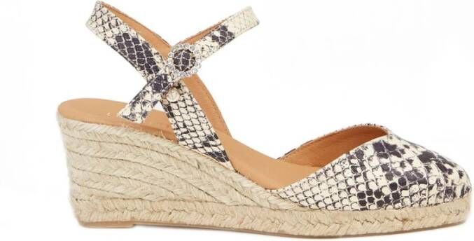 Castañer Gouden espadrilles met 5 cm sleehak Multicolor Dames