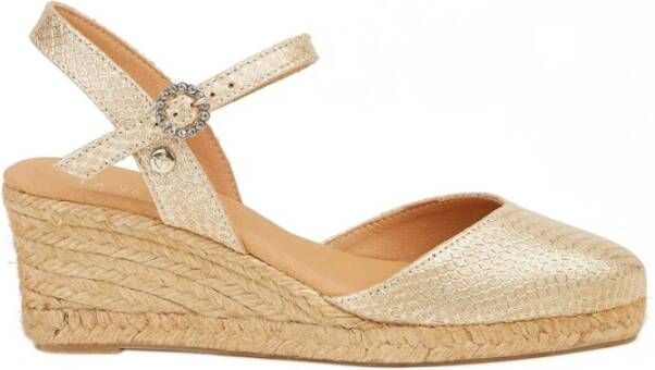Castañer Gouden espadrilles met 5 cm sleehak Yellow Dames
