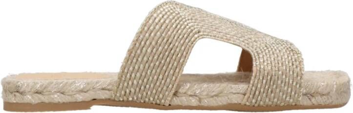 Castañer Gouden Handgeweven Espadrille Sandaal