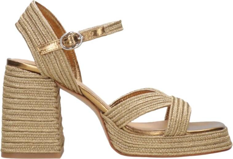 Castañer Gouden Hak Espadrilles voor Vrouwen Beige Dames