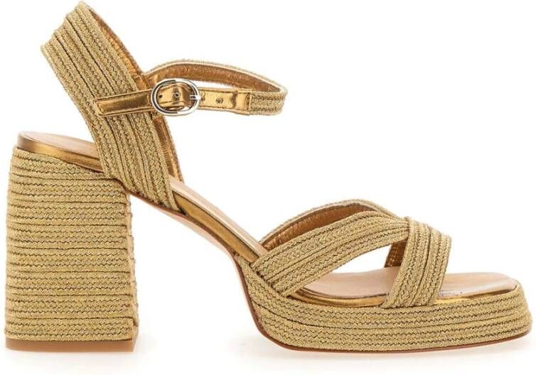 Castañer Gouden Hak Espadrilles voor Vrouwen Beige Dames