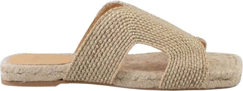 Castañer Gouden Handgeweven Espadrille Sandaal