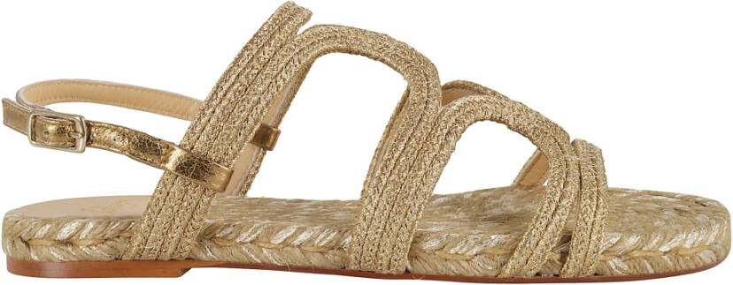 Castañer Gouden Metallic Geweven Sandaal met Slingback