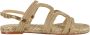 Castañer Gouden Metallic Geweven Sandaal met Slingback - Thumbnail 1