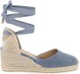 Castañer Handgemaakte Espadrille Sleehak Sandalen Blue Dames - Thumbnail 1