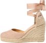 Castañer Handgemaakte Metallic Linnen Espadrilles Pink Dames - Thumbnail 1