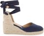 Castañer Handgemaakte Wedge Espadrilles met Lint Binden Blue Dames - Thumbnail 1