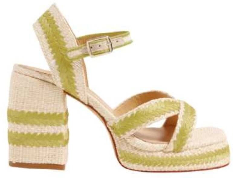 Castañer Handgemaakte Zomer Geborduurde Raffia Sandalen