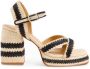 Castañer Handgemaakte zomersandalen met geborduurd katoen op raffia Multicolor Dames - Thumbnail 1