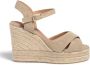 Castañer Cappuccino Canvas Sleehakken Verhoog Je Stijl Beige Dames - Thumbnail 8