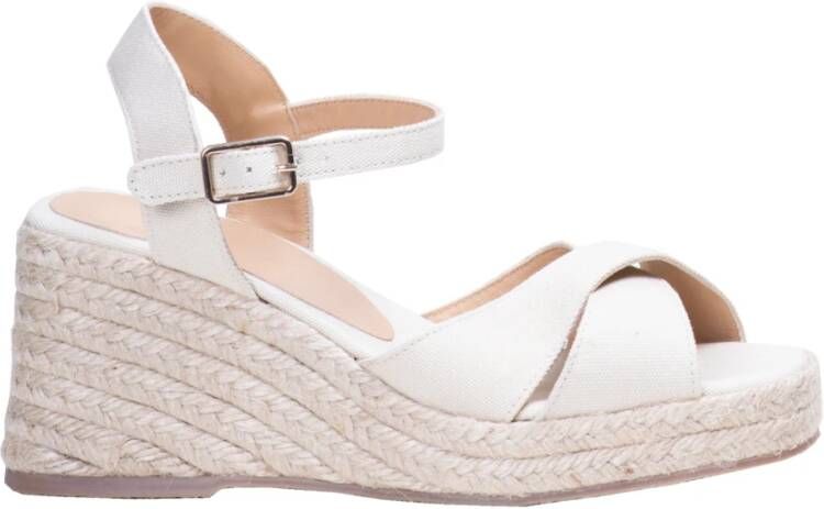 Castañer Ivoor Jute Sleehak Sandalen White Dames