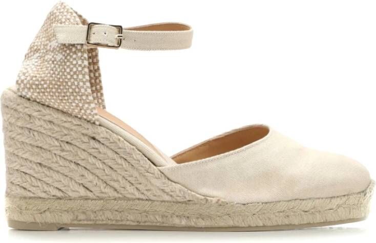 Castañer Ivoor Katoenen Sleehak Espadrilles White Dames