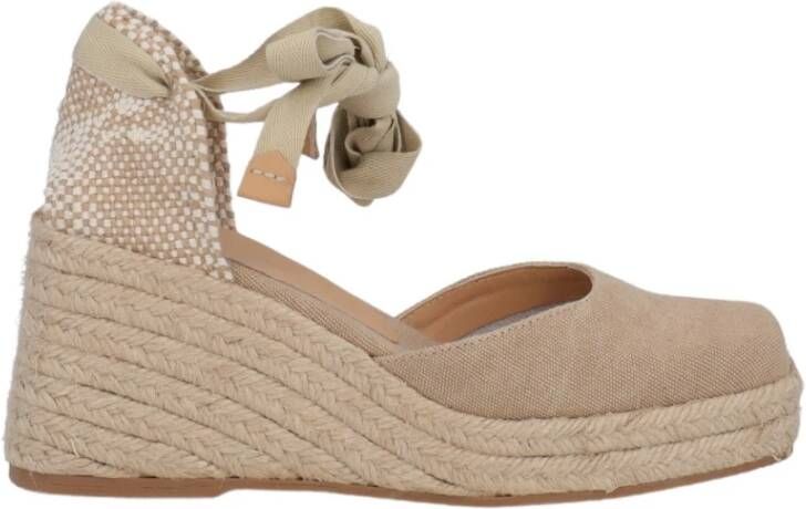 Castañer Jute Sleehak Sandalen Beige Dames