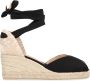 Castañer Jute wedge espadrilles met strikband Black Dames - Thumbnail 8