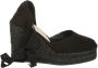 Castañer Carina katoenen espadrilles met striksluiting en 11 cm sleehak. Black Dames - Thumbnail 1