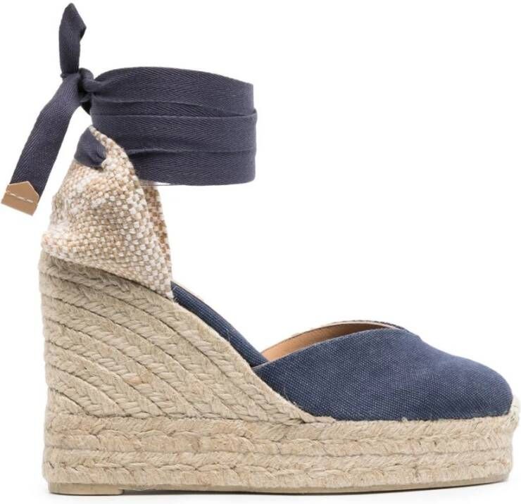 Castañer Marineblauwe Chiara Sleehak Espadrilles Blue Dames