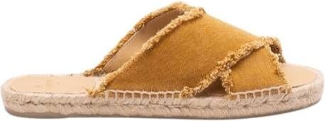 Castañer Metallic Linen Slip-On Sandalen