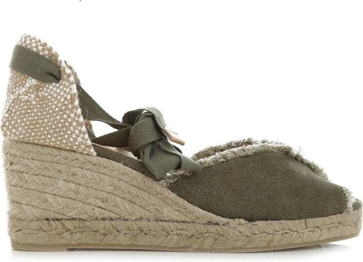 Castañer Militair Groene Open-Toe Espadrilla Green Dames