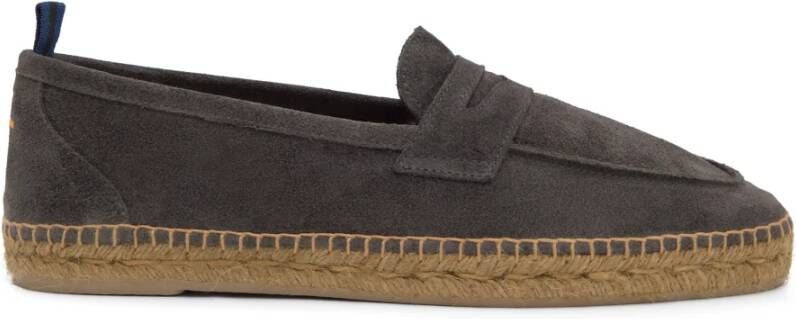 Castañer Grijze Gevlochten Raffia Zool Platte Schoenen Gray Heren