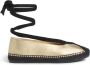 Castañer Ontworpen door Casilda se casa. Sancha ballerina-stijl metallic leren espadrilles met striksluiting. - Thumbnail 1