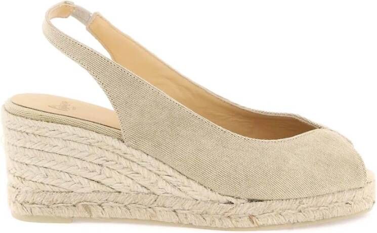 Castañer Open Teen Espadrilles met Touw Sleehak Beige Dames