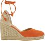 Castañer Oranje Sleehak Espadrilles Canvas Suède Vrouwen Orange Dames - Thumbnail 1
