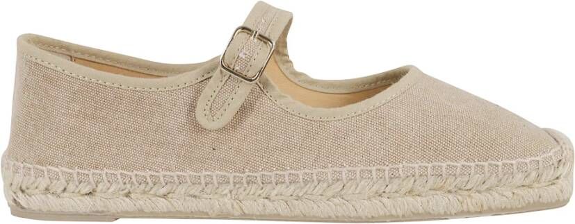 Castañer Padua Espadrilles Zand Katoen Mary-Jane Stijl
