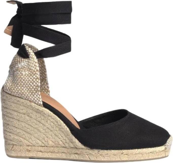 Castañer Zwarte Espadrille Sneakers met Enkelveters Black Dames - Foto 4