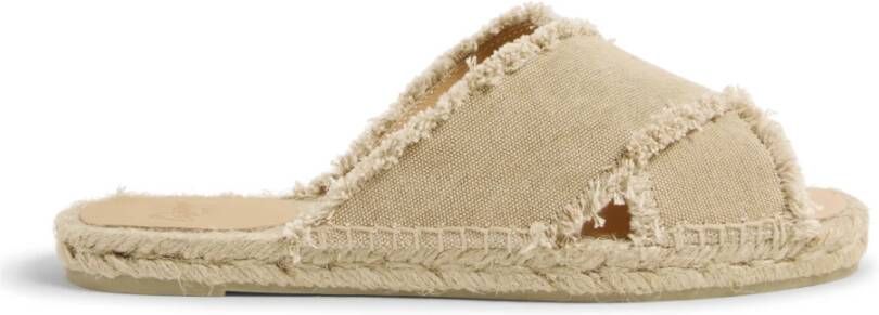 Castañer Palmera gecertificeerde biologische katoenen espadrilles met gewassen afwerking. Beige Dames