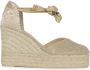 Castañer Rose Gouden Canvas Sleehak Espadrille Pink Dames - Thumbnail 16