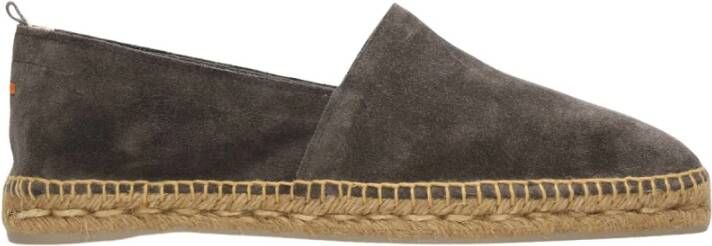 Castañer Platte schoenen Suède Vierkante Neus Platform Espadrilles Gray Heren